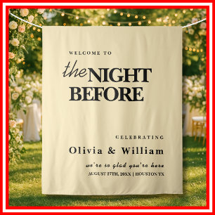The Night Before Sign Butter Yellow Backdrop Tapestry