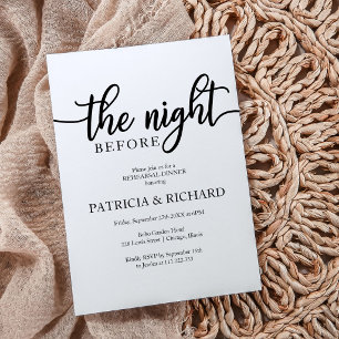 The Night Before Simple Elegant Rehearsal Dinner Invitation