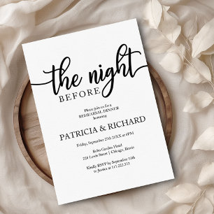 The Night Before Simple Elegant Rehearsal Dinner Invitation
