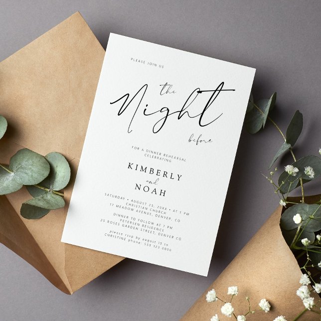 The night before simple rehearsal dinner invitation (Creator Uploaded)