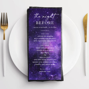 The night before. Space wedding rehearsal dinner Menu