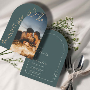 The Night Before We Do Arch Photo Rehearsal Dinner Invitation