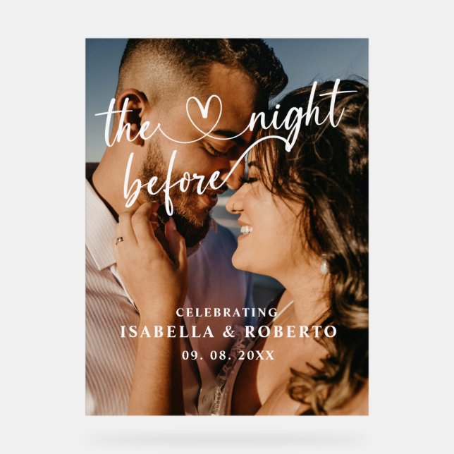 The Night Before Wedding Dinner Sign (Front)