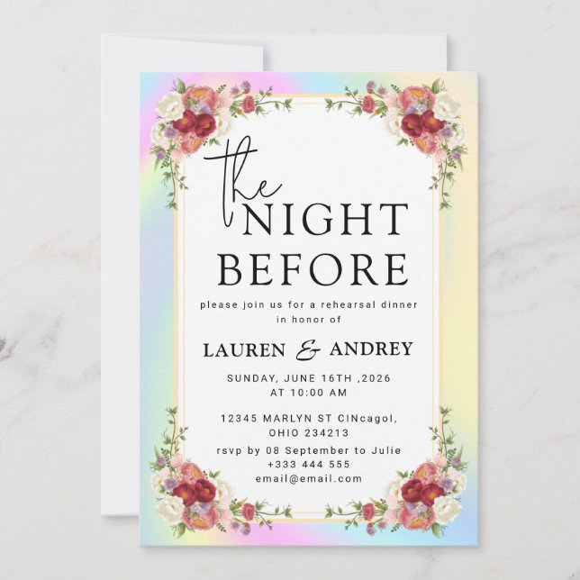 The Night Before Wedding Invitation (Front)