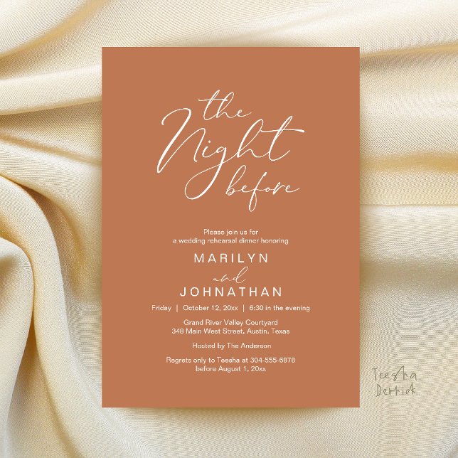 The Night Before Wedding Modern Rehearsal Dinner Invitation (Creator Uploaded)