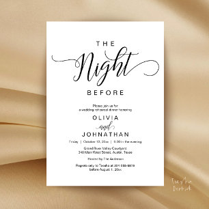 The Night Before Wedding Modern Rehearsal Dinner Invitation