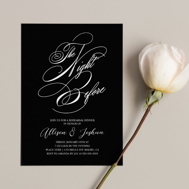The Night Before Wedding Rehearsal Dinner Elegant Invitation (Creator Uploaded)