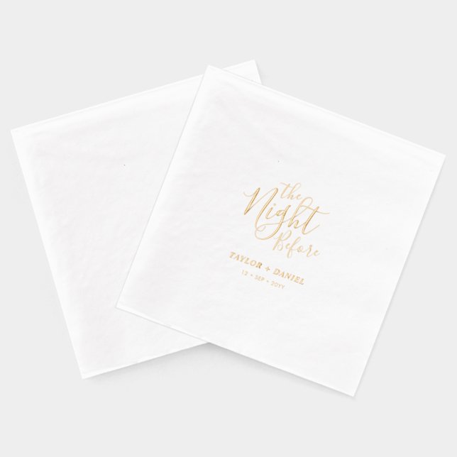 The Night Before | Wedding Rehearsal Dinner Foil Napkins (Back)