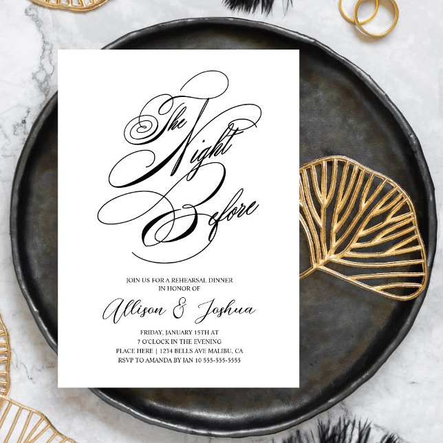 The Night Before Wedding Rehearsal Dinner  Invitat Invitation (Creator Uploaded)