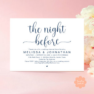 The Night Before, Wedding Rehearsal Dinner Invitat Invitation