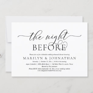 The Night Before, Wedding Rehearsal Dinner Invitat Invitation