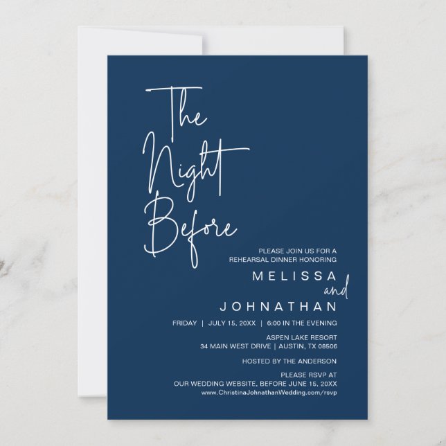 The Night Before, Wedding Rehearsal Dinner Invitation (Front)