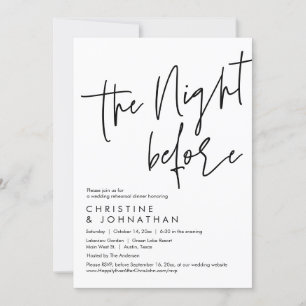 The Night Before, Wedding Rehearsal Dinner Invitation