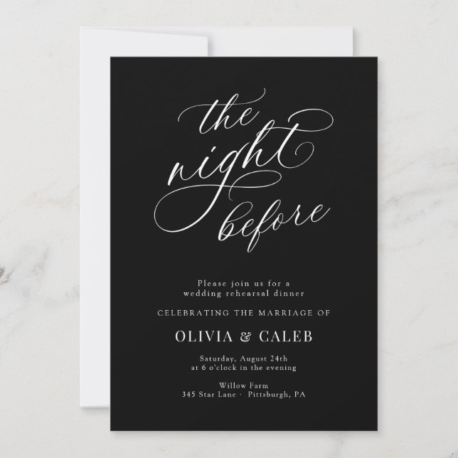 The Night Before Wedding Rehearsal Dinner  Invitation (Front)
