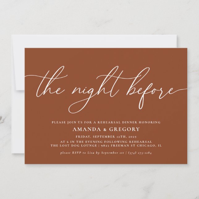 The Night Before Wedding Rehearsal Dinner Invitation (Front)