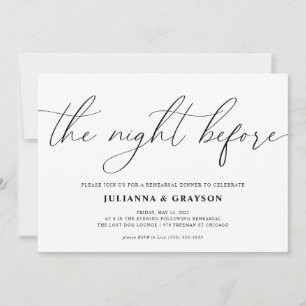 The Night Before Wedding Rehearsal Dinner Invitation