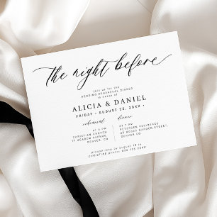 The night before wedding rehearsal dinner invitation