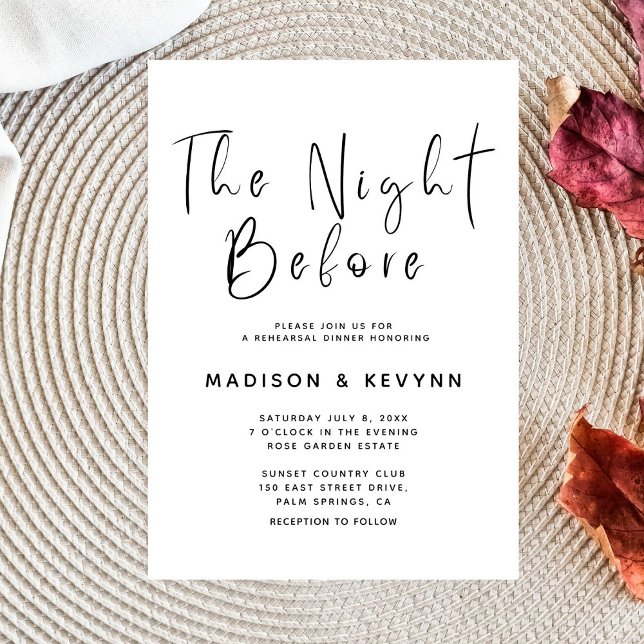 The Night Before Wedding Rehearsal Dinner  Invitation (Creator Uploaded)