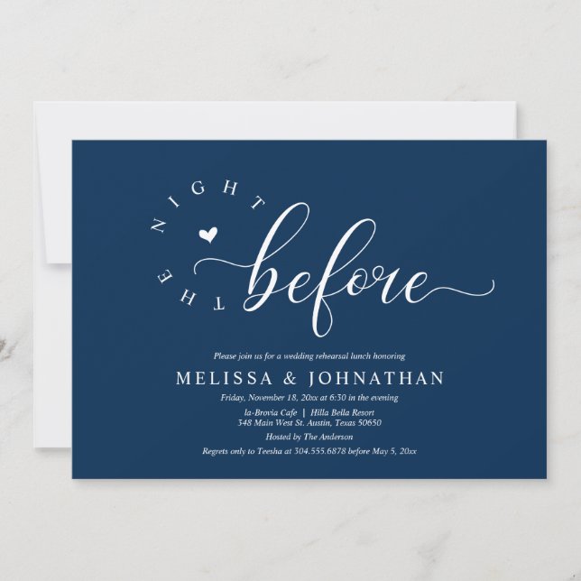 The Night Before, Wedding Rehearsal Dinner Invitation (Front)
