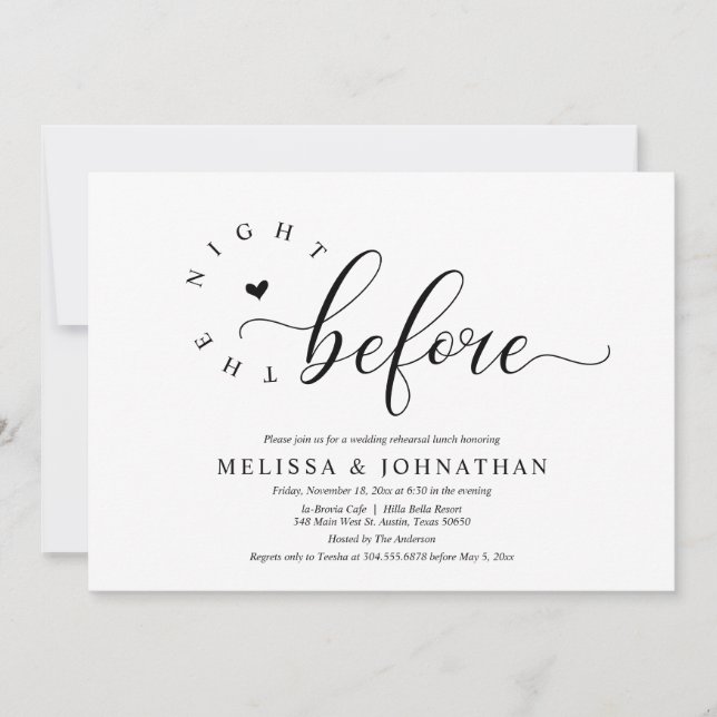 The Night Before, Wedding Rehearsal Dinner Invitation (Front)