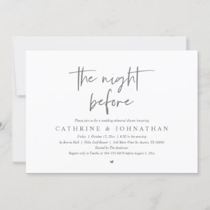 The night before, Wedding Rehearsal Dinner Invitation