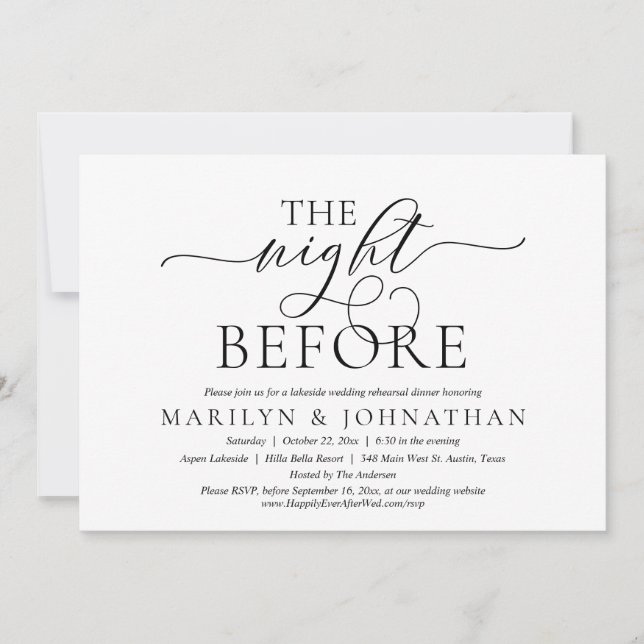The Night Before, Wedding Rehearsal Dinner Invitation (Front)