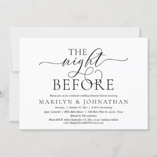 The Night Before, Wedding Rehearsal Dinner Invitation