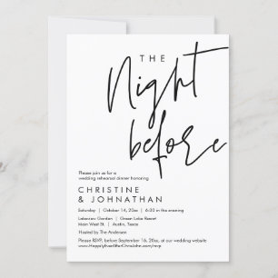 The Night Before, Wedding Rehearsal Dinner Invitation