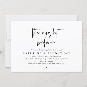 The night before, Wedding Rehearsal Dinner Invitation