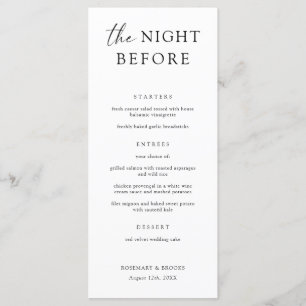 The Night Before Wedding Rehearsal Dinner Menu