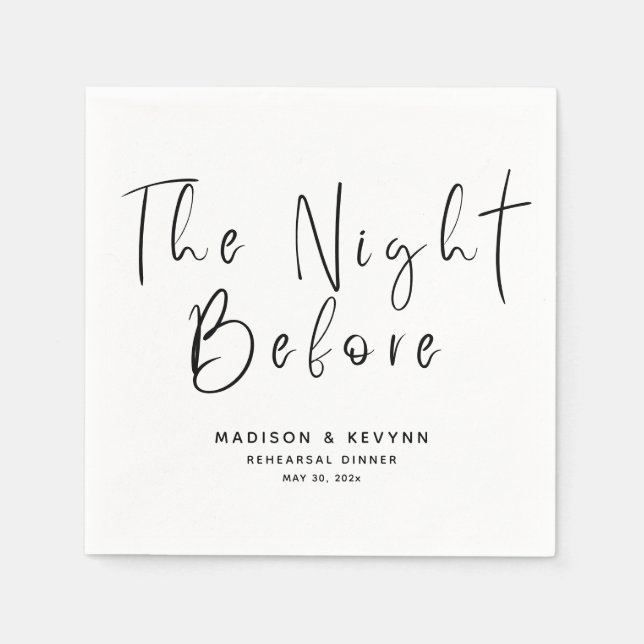 The Night Before Wedding Rehearsal Dinner  Napkin (Front)