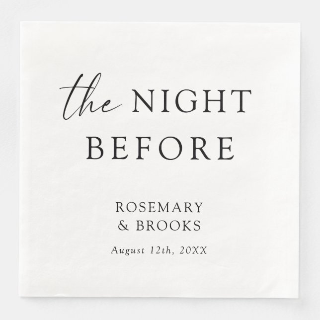 The Night Before Wedding Rehearsal Dinner Napkins (Front)