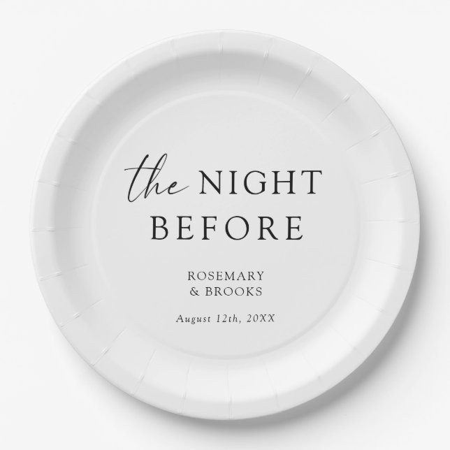 The Night Before Wedding Rehearsal Dinner Paper Plate (Front)