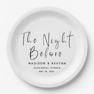 The Night Before Wedding Rehearsal Dinner  Paper Plate