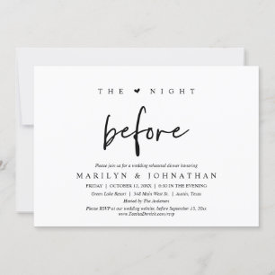 The Night Before, Wedding Rehearsal Dinner Party Invitation