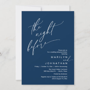 The Night Before, Wedding Rehearsal Dinner Party Invitation