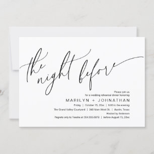 The Night Before, Wedding Rehearsal Dinner Party Invitation