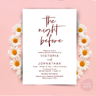 The Night Before, Wedding Rehearsal Dinner Party Invitation