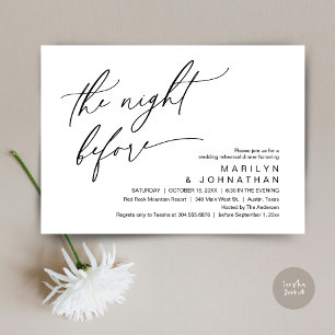 The Night Before, Wedding Rehearsal Dinner Party Invitation