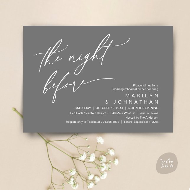The Night Before, Wedding Rehearsal Dinner Party Invitation (Creator Uploaded)