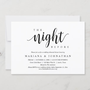 The Night Before, Wedding Rehearsal Dinner Party Invitation