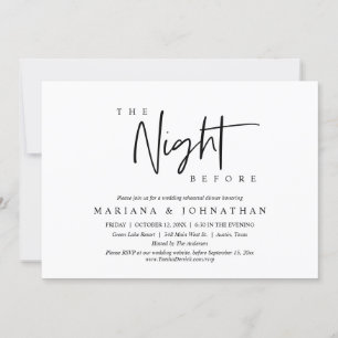 The Night Before, Wedding Rehearsal Dinner Party Invitation