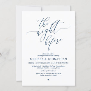 The Night Before, Wedding Rehearsal Dinner Party Invitation