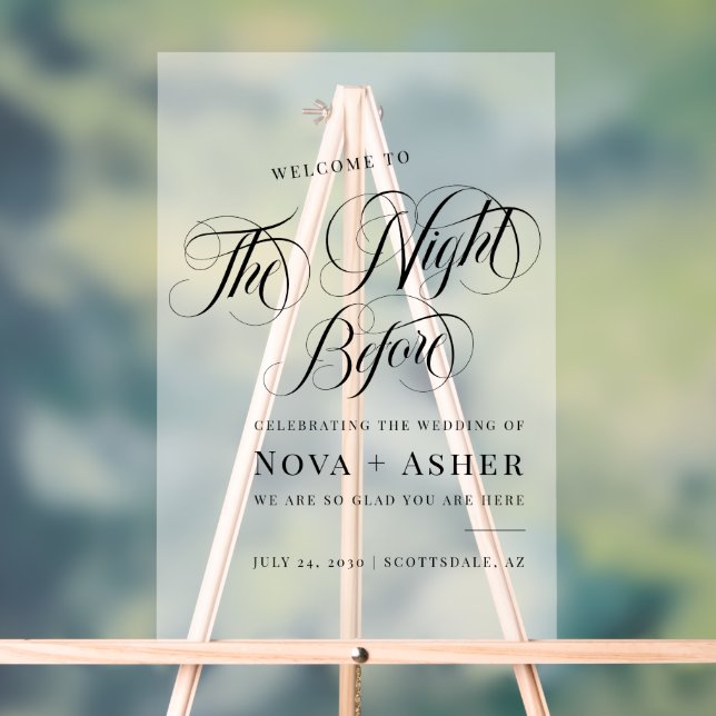 The Night Before Wedding Rehearsal Dinner Welcome Acrylic Sign (Neutral)