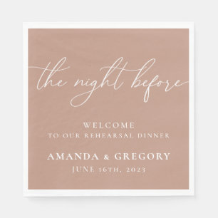 The Night Before Wedding Rehearsal Dinner Welcome Napkin