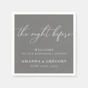The Night Before Wedding Rehearsal Dinner Welcome Napkin
