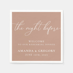 The Night Before Wedding Rehearsal Dinner Welcome  Napkin