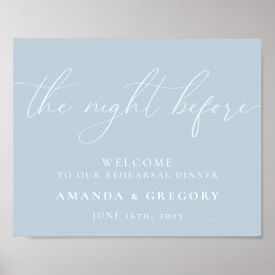 The Night Before Wedding Rehearsal Dinner Welcome Poster