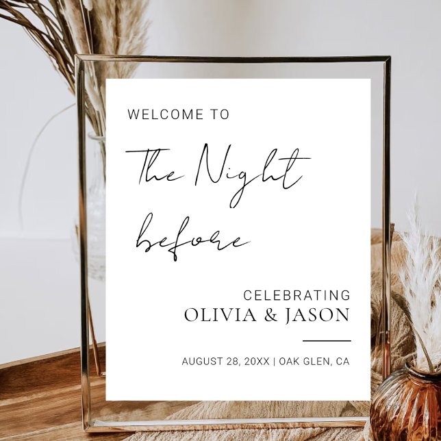 The Night Before Wedding Rehearsal Dinner Welcome Poster (Creator Uploaded)