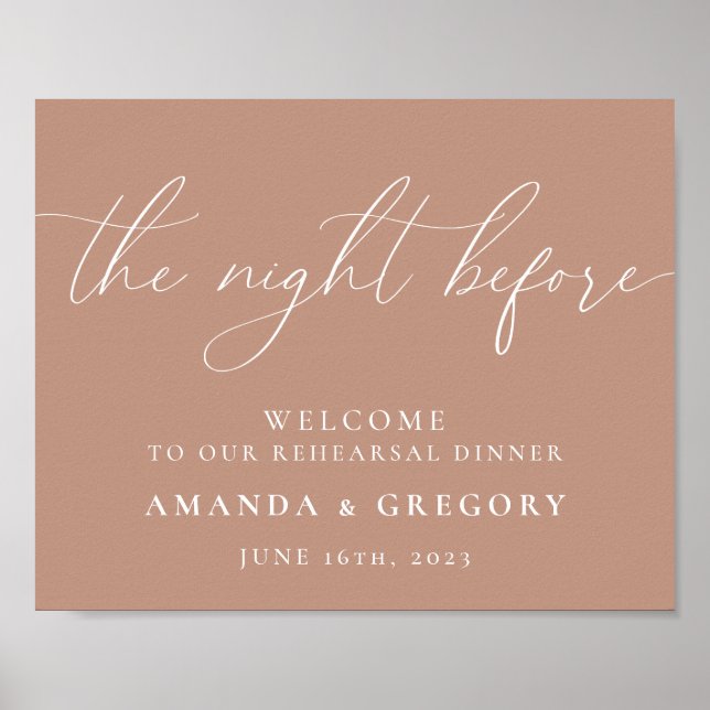 The Night Before Wedding Rehearsal Dinner Welcome  Poster (Front)